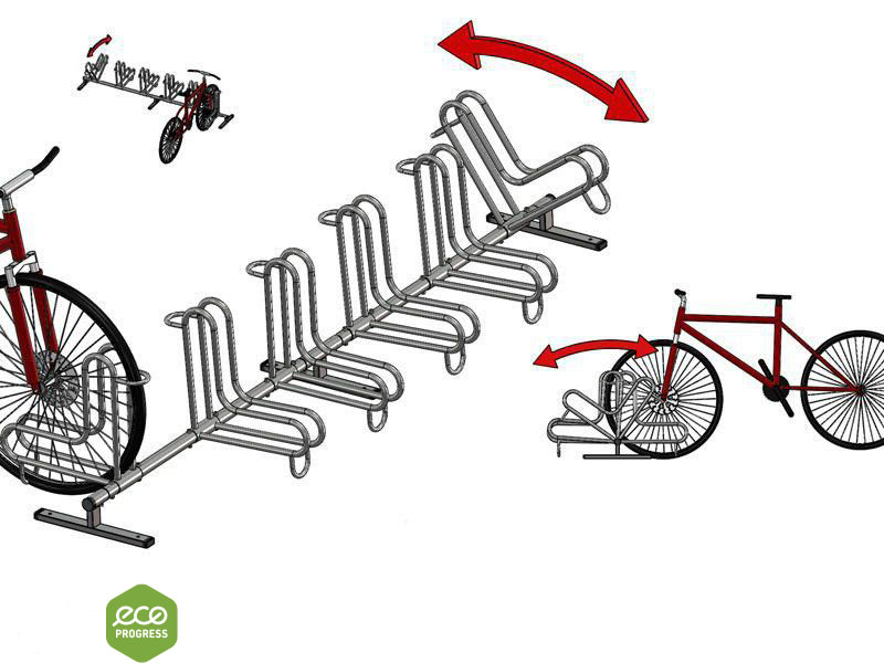 Stojan modulový typ 08 pre 10 bicyklov