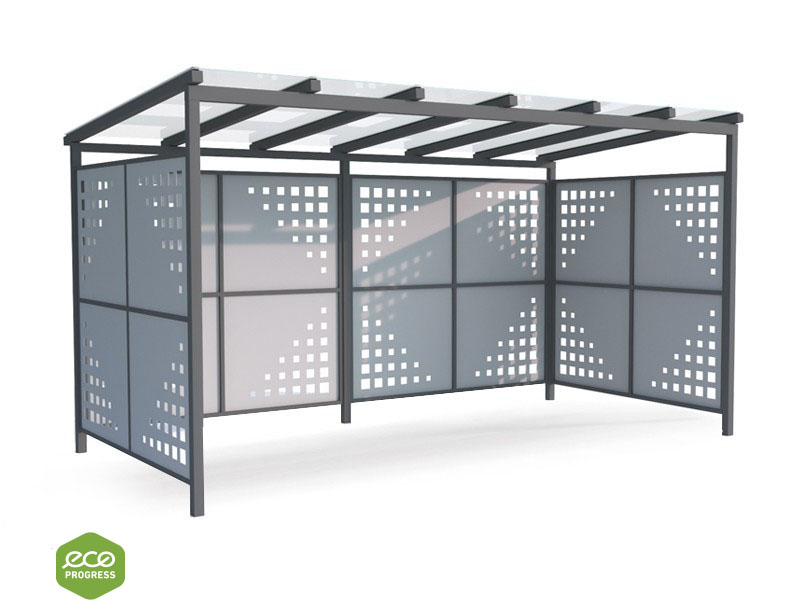 Prístrešok typ 06 pre 10 bicyklov – plech