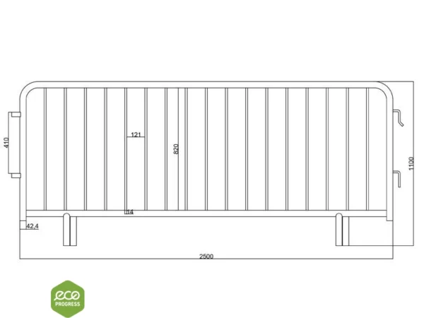 Bariérový plot typ 01 - 250 cm - Image 3